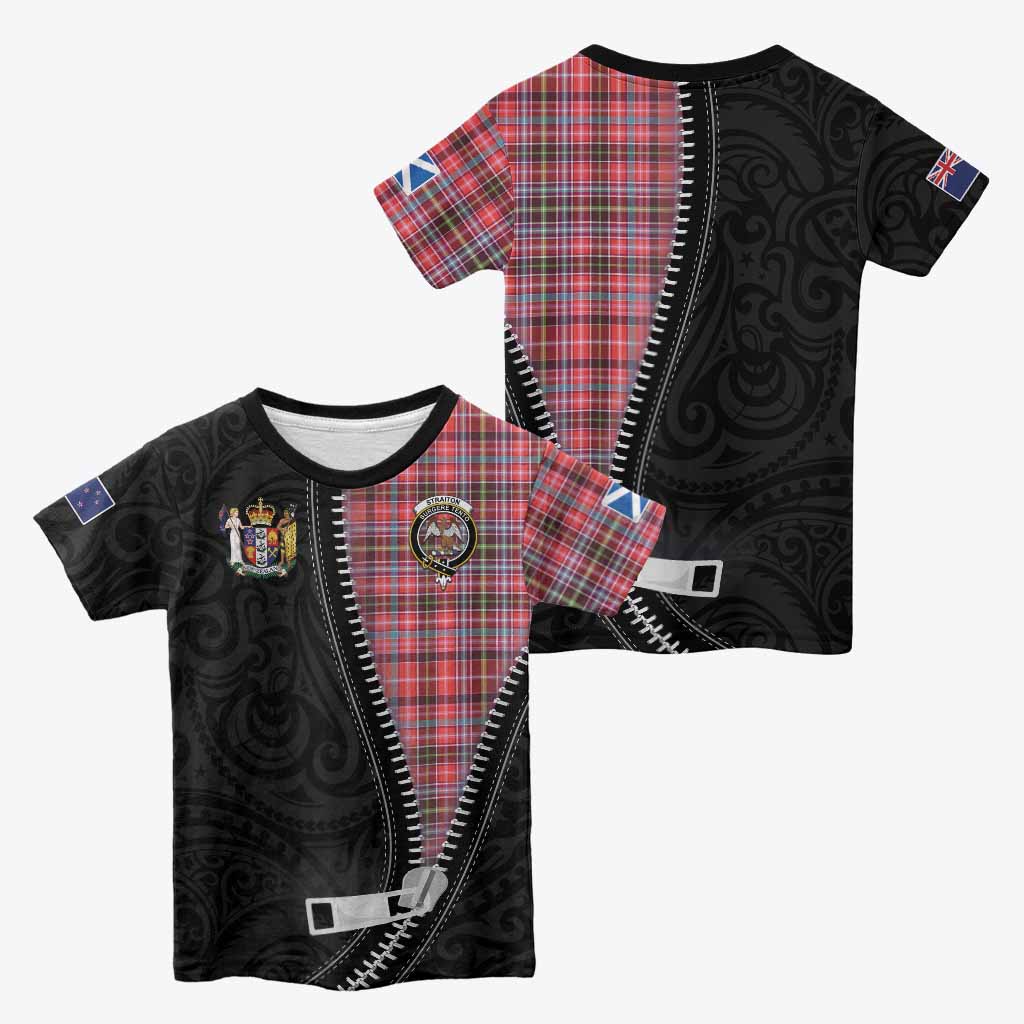 Straiton Tartan Kid T-shirt New Zealand Pattern Unique Zipper Stylized