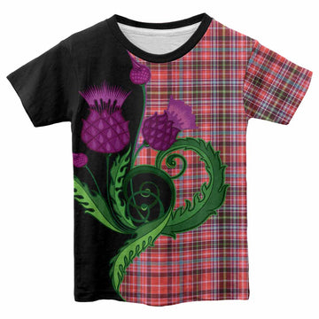 Straiton Tartan Kid T-shirt Traditional Scottish Thistle