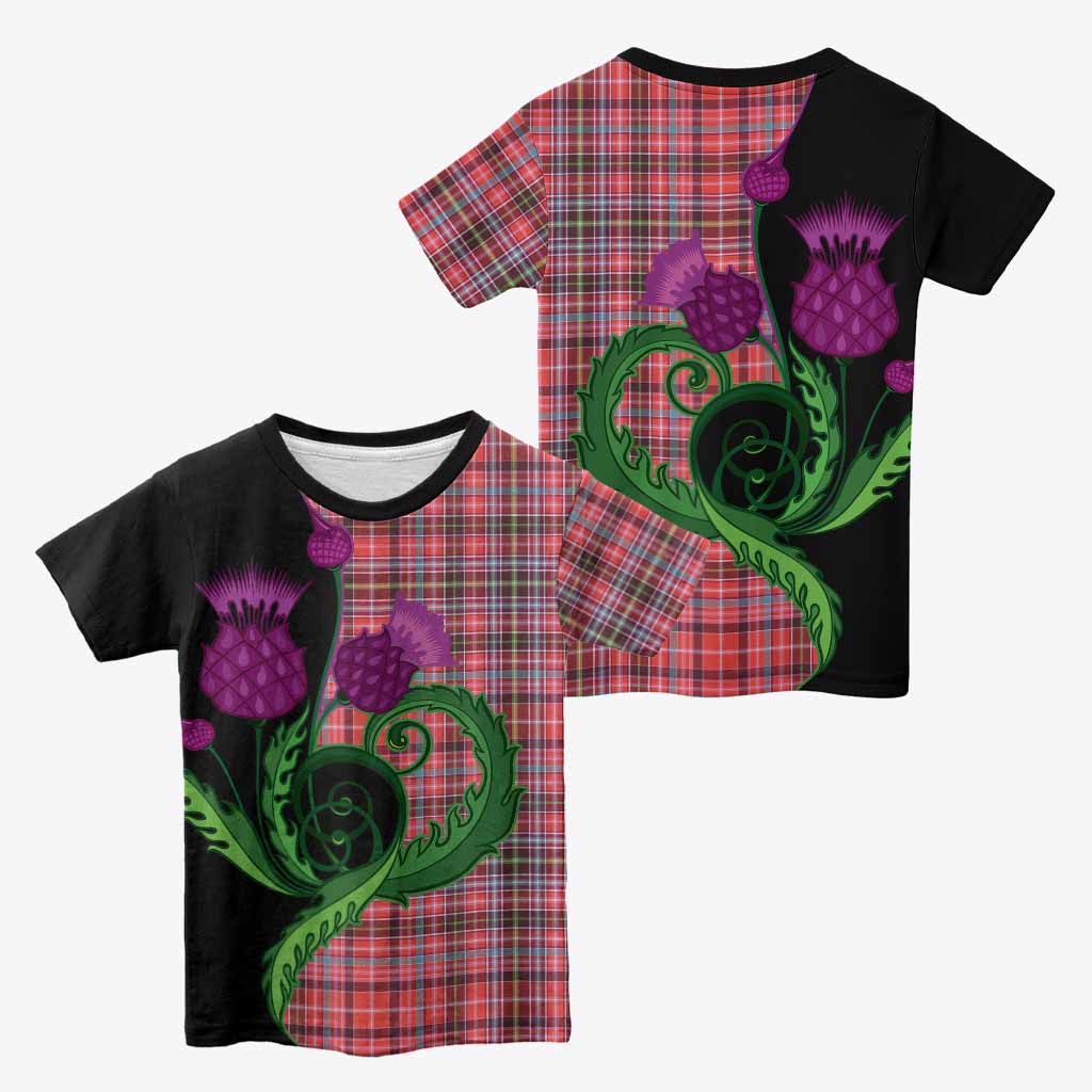 Straiton Tartan Kid T-shirt Traditional Scottish Thistle