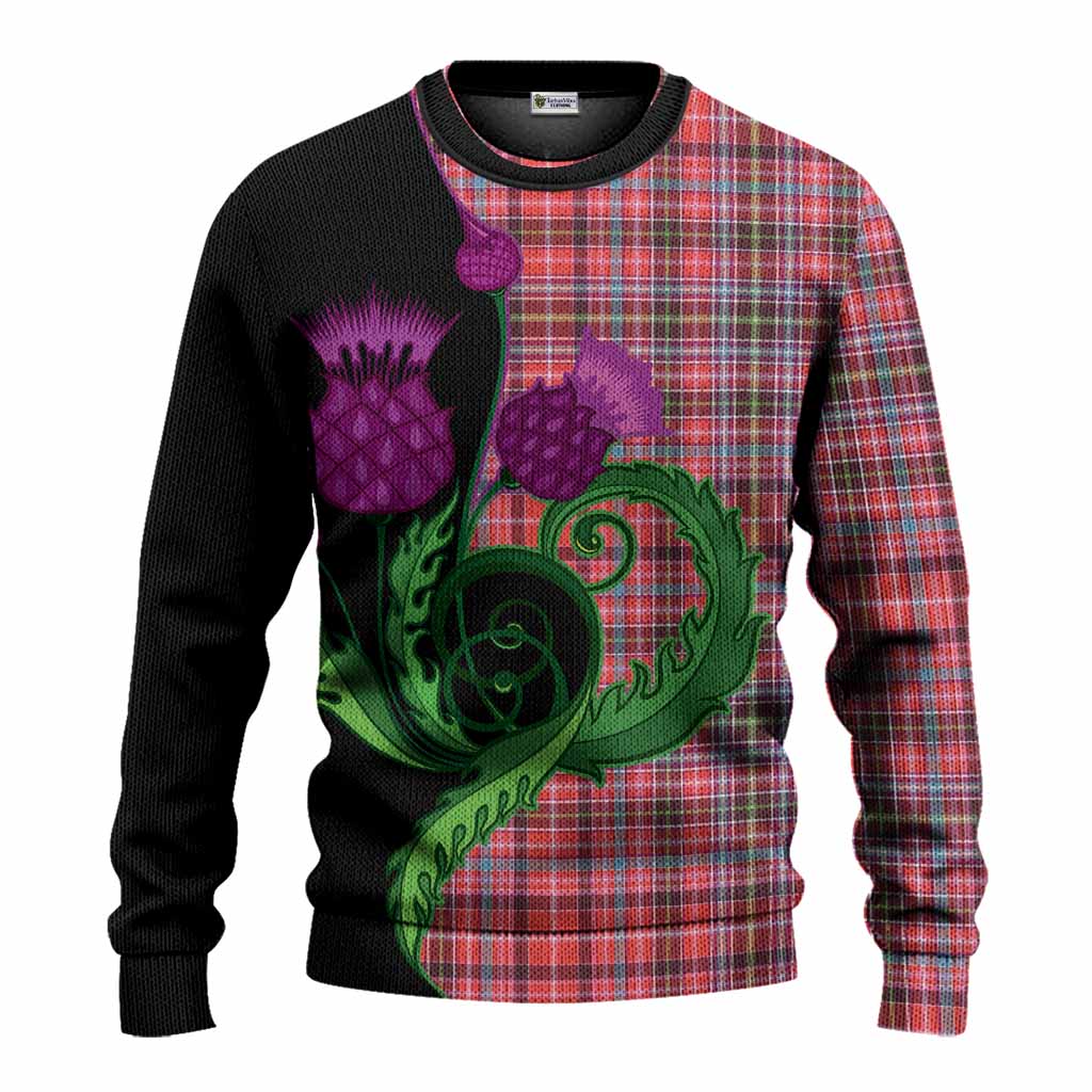 Straiton Tartan Knitted Sweater Traditional Scottish Thistle