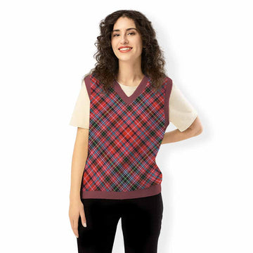 Straiton Tartan  Knitted V-Neck Vest Cross Style