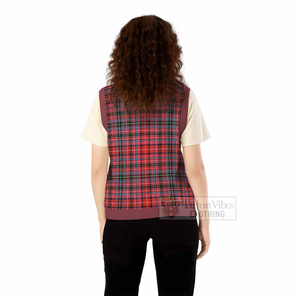 Straiton Tartan Knitted V-Neck Vest with Family Crest - Tartan Vibes Clothing