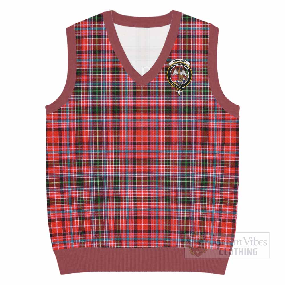 Straiton Tartan Knitted V-Neck Vest with Family Crest - Tartan Vibes Clothing