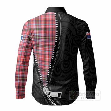 Straiton Tartan Long Sleeve Button Shirts New Zealand Pattern Unique Zipper Stylized