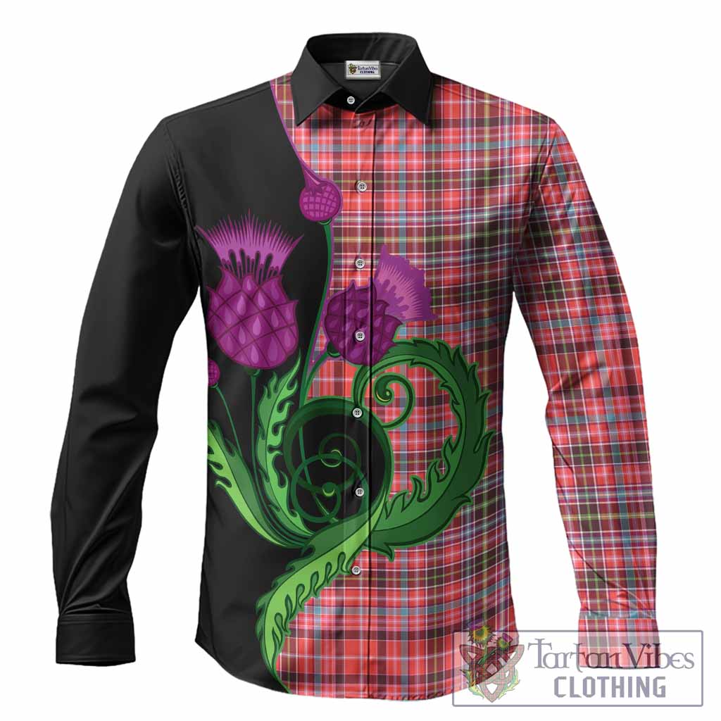 Straiton Tartan Long Sleeve Button Shirts Traditional Scottish Thistle