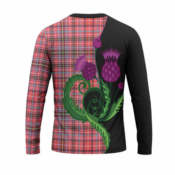 Straiton Tartan Long Sleeve T-Shirt Traditional Scottish Thistle