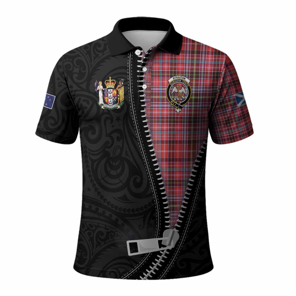 Straiton Tartan Polo Shirt New Zealand Pattern Unique Zipper Stylized