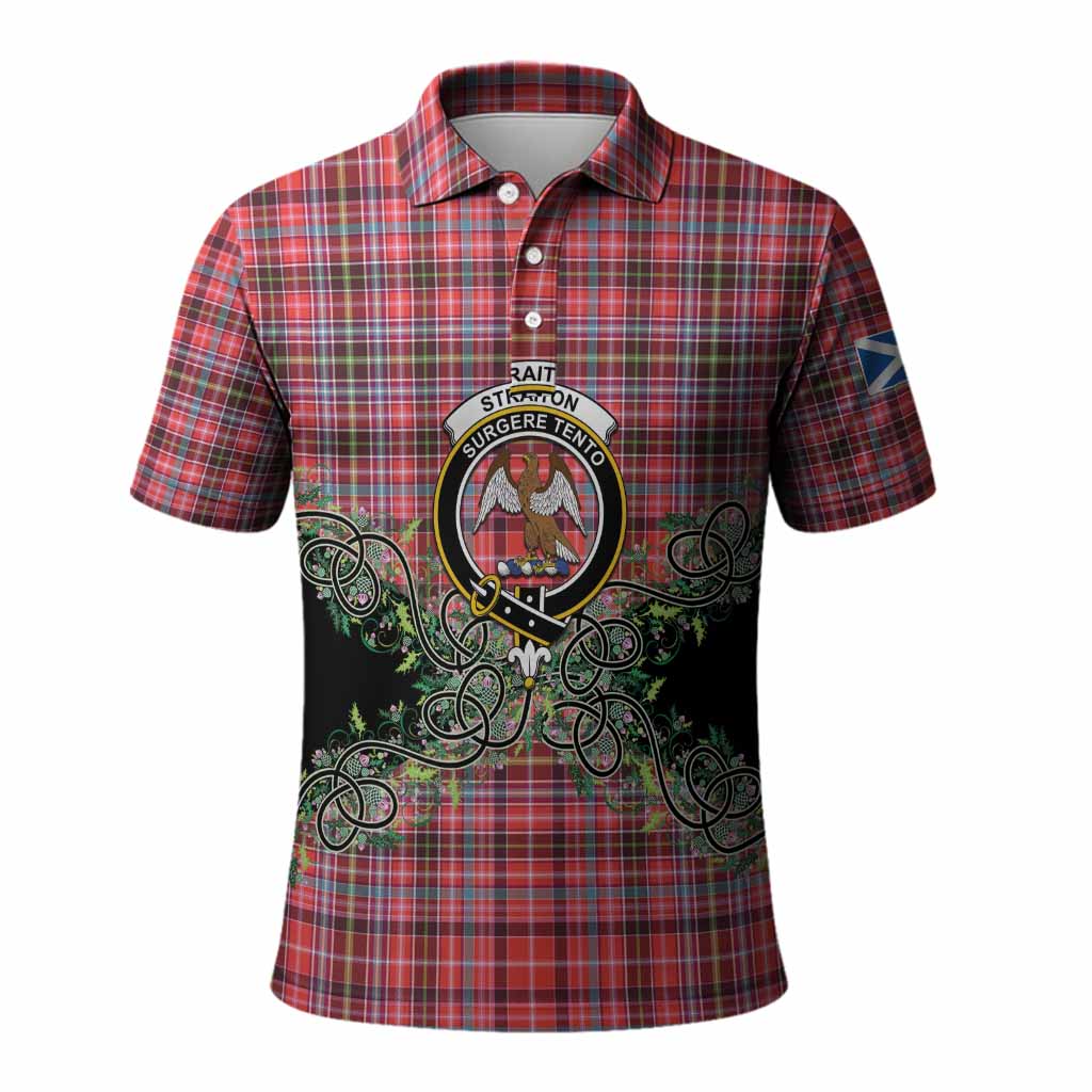 Straiton Tartan Polo Shirt Thistle Scottish Spirit