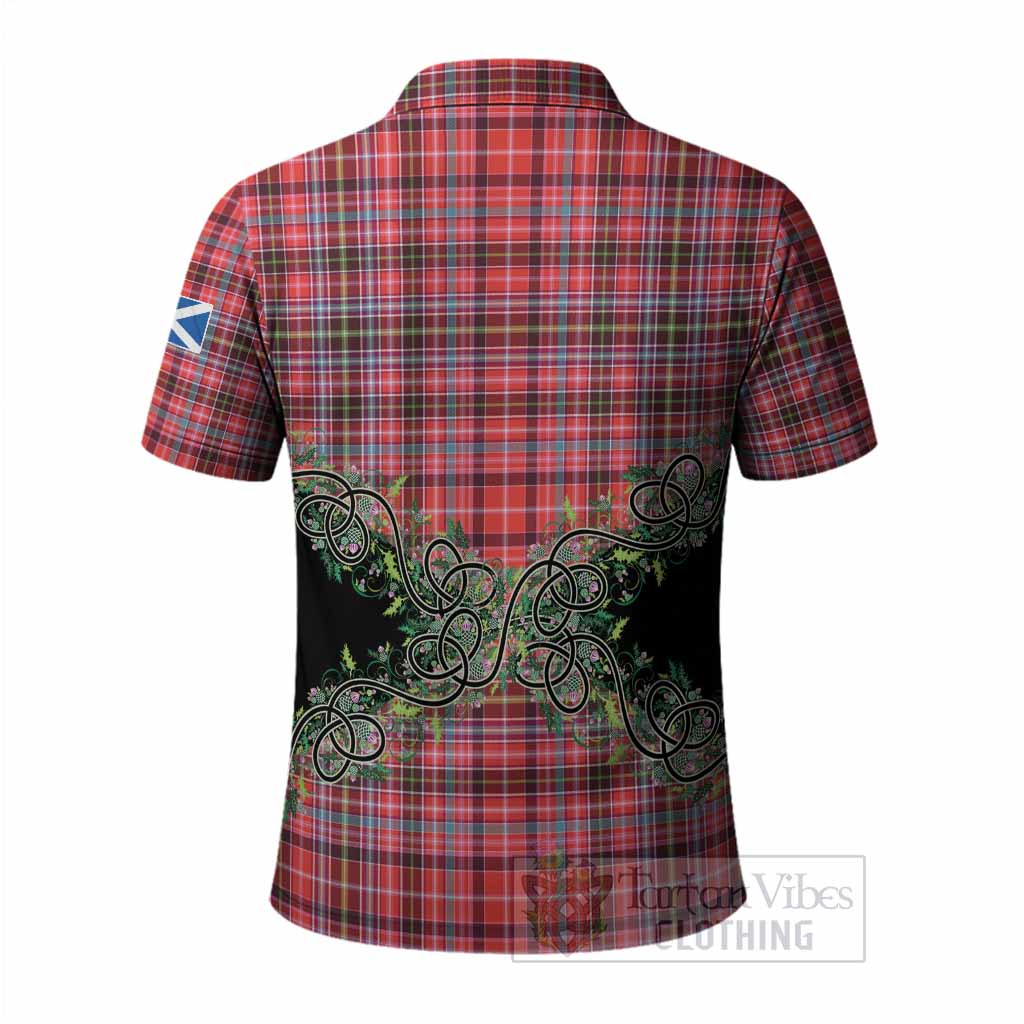 Straiton Tartan Polo Shirt Thistle Scottish Spirit