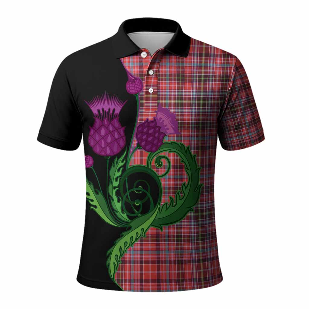Straiton Tartan Polo Shirt Traditional Scottish Thistle