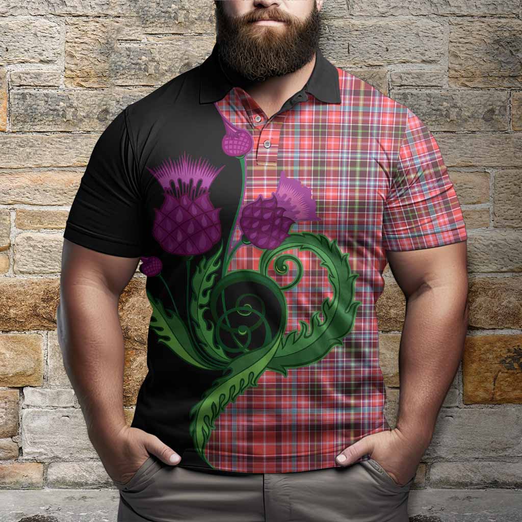 Straiton Tartan Polo Shirt Traditional Scottish Thistle