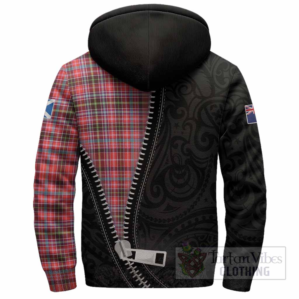 Straiton Tartan Sherpa Hoodie New Zealand Pattern Unique Zipper Stylized