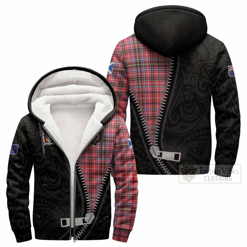 Straiton Tartan Sherpa Hoodie New Zealand Pattern Unique Zipper Stylized