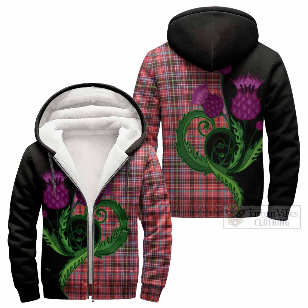 Straiton Tartan Sherpa Hoodie Traditional Scottish Thistle