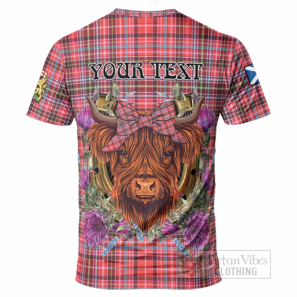 Straiton Tartan T-Shirt Scottish Thistle Heilan Coo
