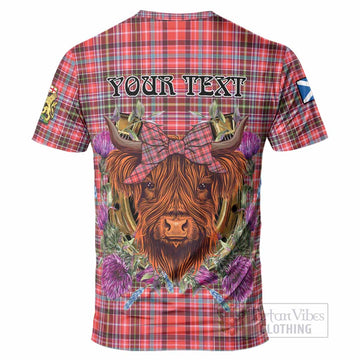 Straiton Tartan T-Shirt Scottish Thistle Heilan Coo