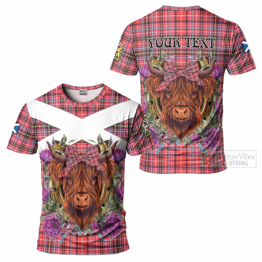 Straiton Tartan T-Shirt Scottish Thistle Heilan Coo