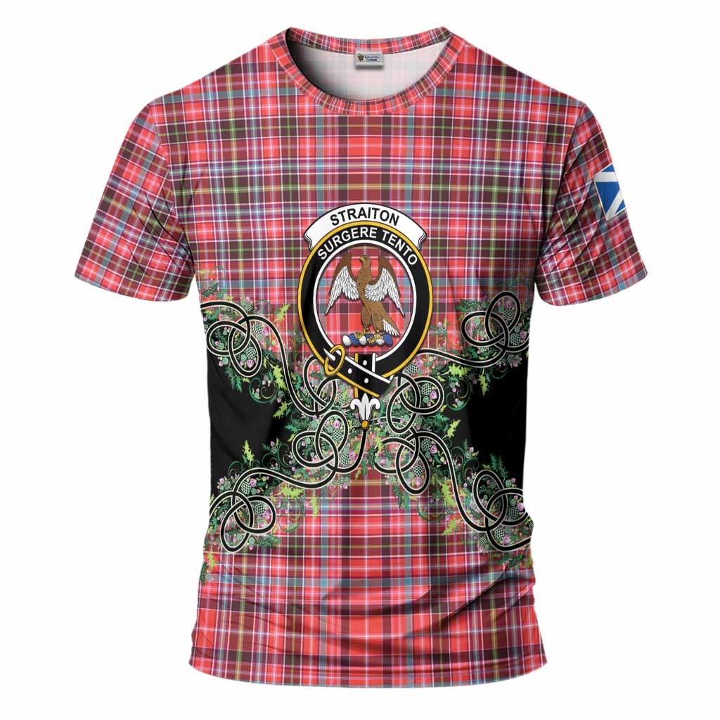 Straiton Tartan T-Shirt Thistle Scottish Spirit