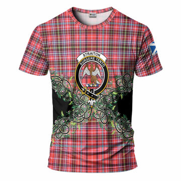 Straiton Tartan T-Shirt Thistle Scottish Spirit
