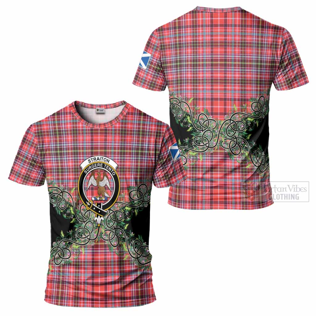 Straiton Tartan T-Shirt Thistle Scottish Spirit