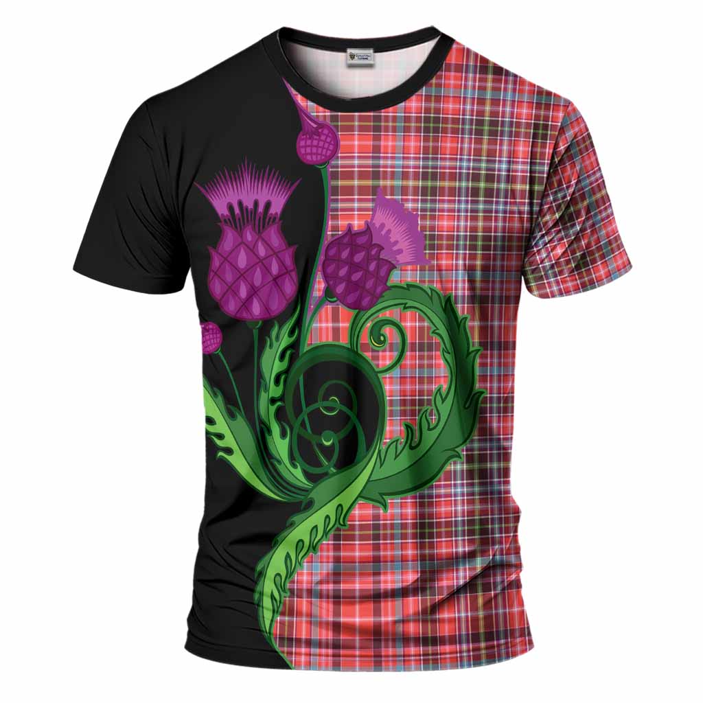 Straiton Tartan T-Shirt Traditional Scottish Thistle