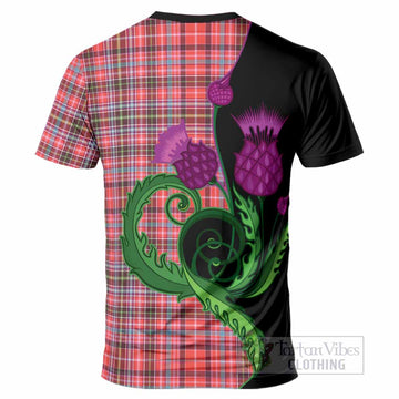 Straiton Tartan T-Shirt Traditional Scottish Thistle