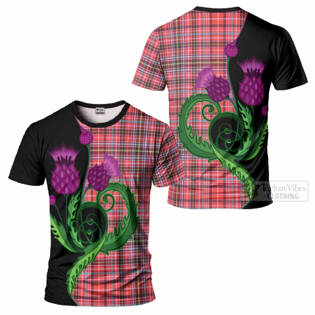 Straiton Tartan T-Shirt Traditional Scottish Thistle