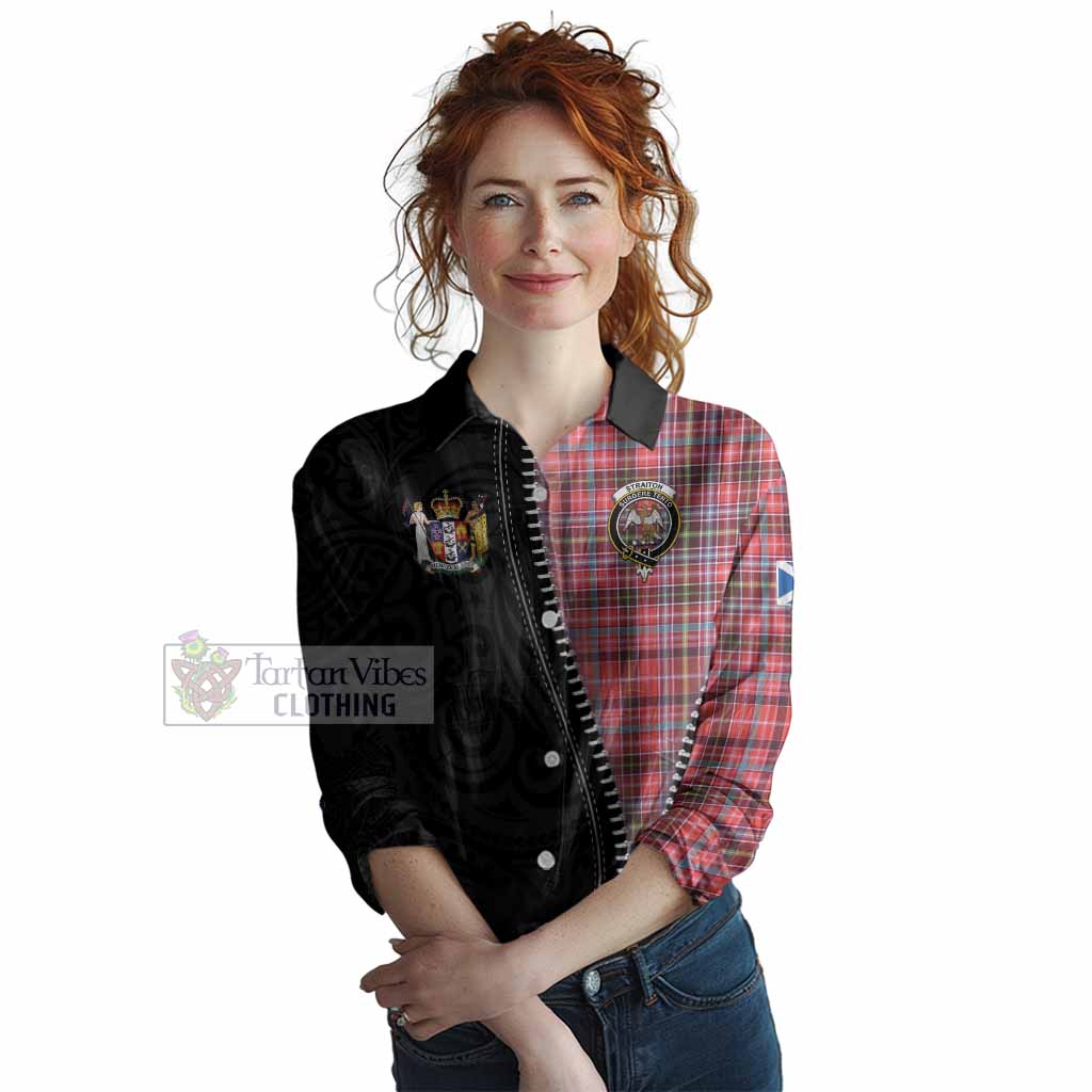 Straiton Tartan Women Casual Shirt New Zealand Pattern Unique Zipper Stylized
