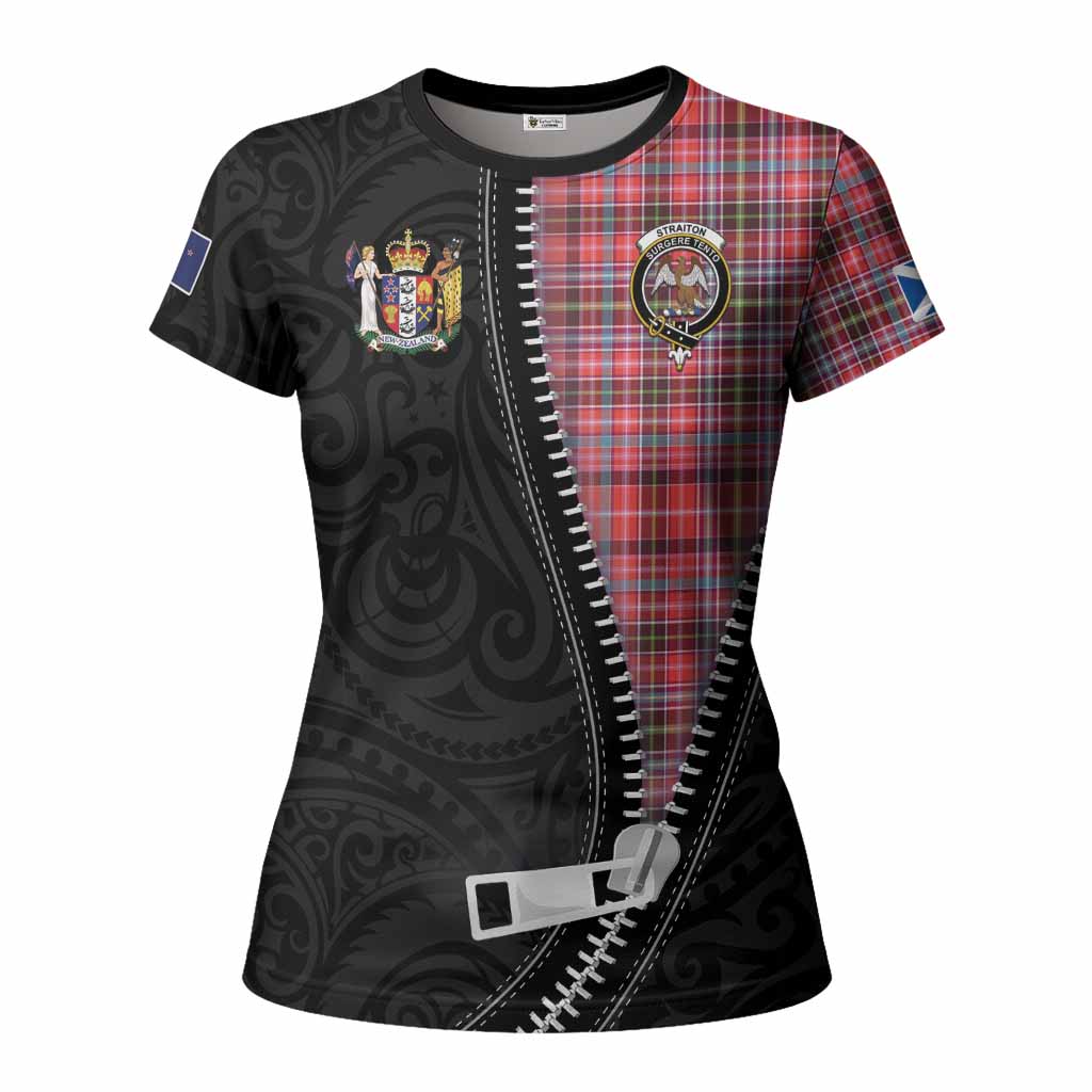 Straiton Tartan Women T shirt New Zealand Pattern Unique Zipper Stylized