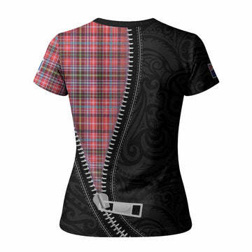Straiton Tartan Women T shirt New Zealand Pattern Unique Zipper Stylized