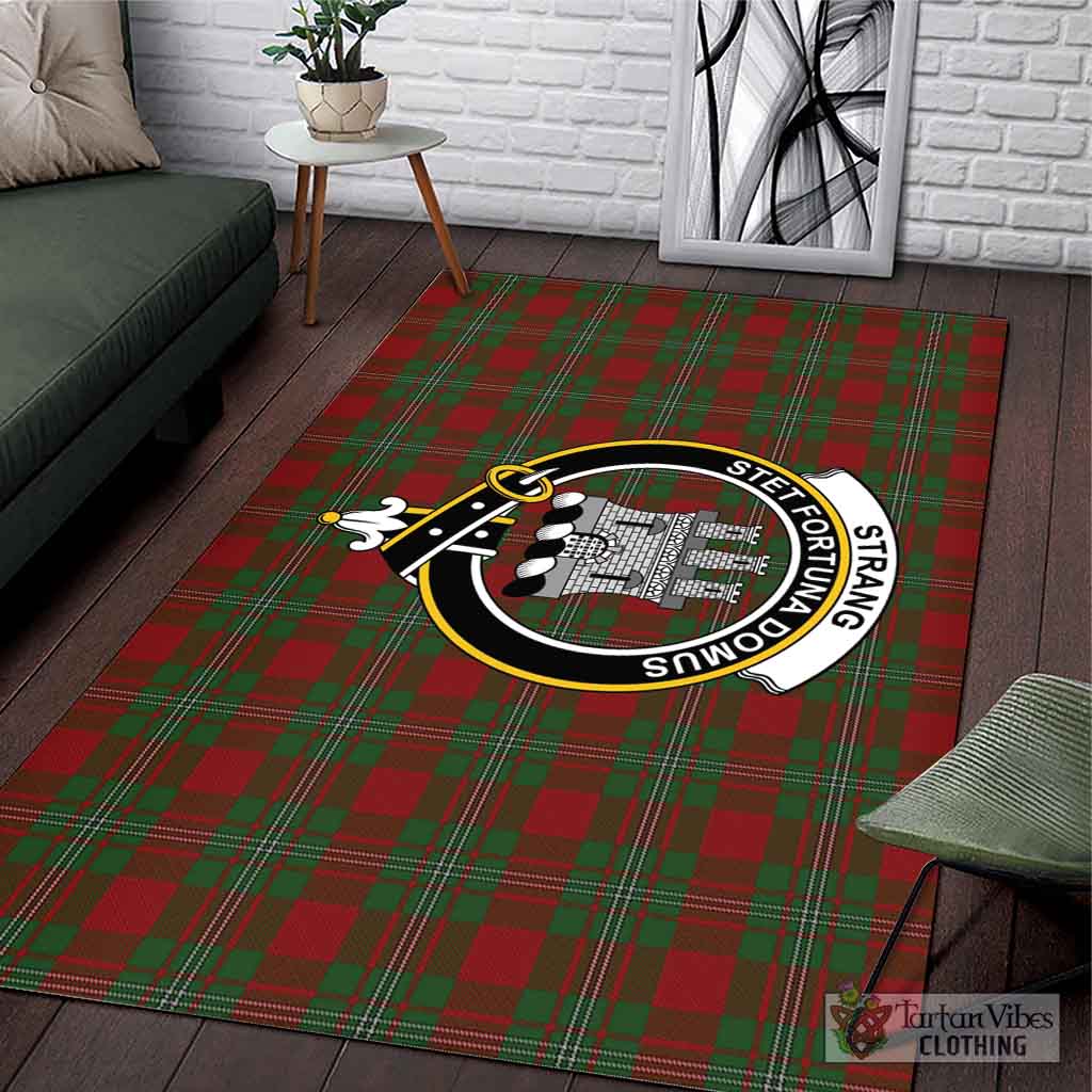 Tartan Vibes Clothing Strang Tartan Area Rug with Family Crest