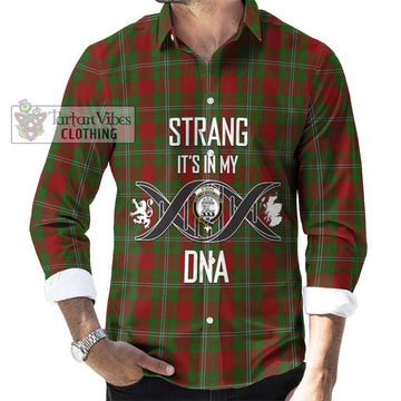 Strang Tartan Long Sleeve Button Shirt with Family Crest DNA In Me Style Men's Shirt S - Tartanvibesclothing Shop
