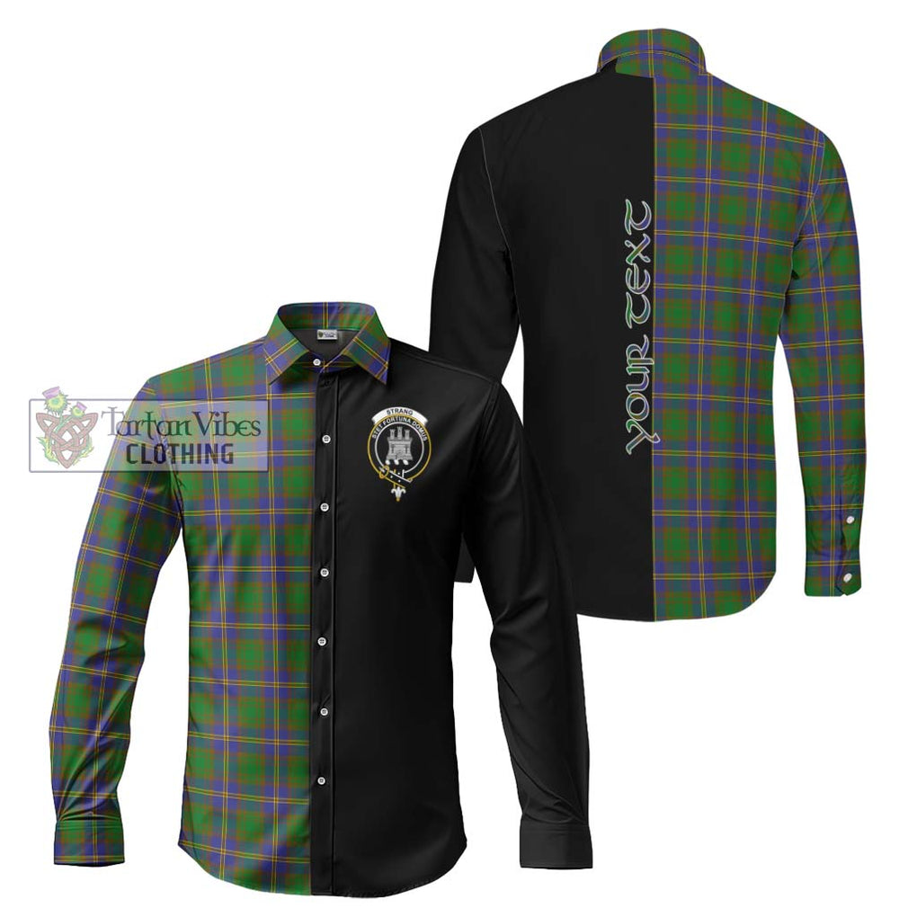 Strang of Balkaskie Tartan Long Sleeve Button Shirt with Family Crest and Half Of Me Style Men's Shirt S - Tartanvibesclothing Shop