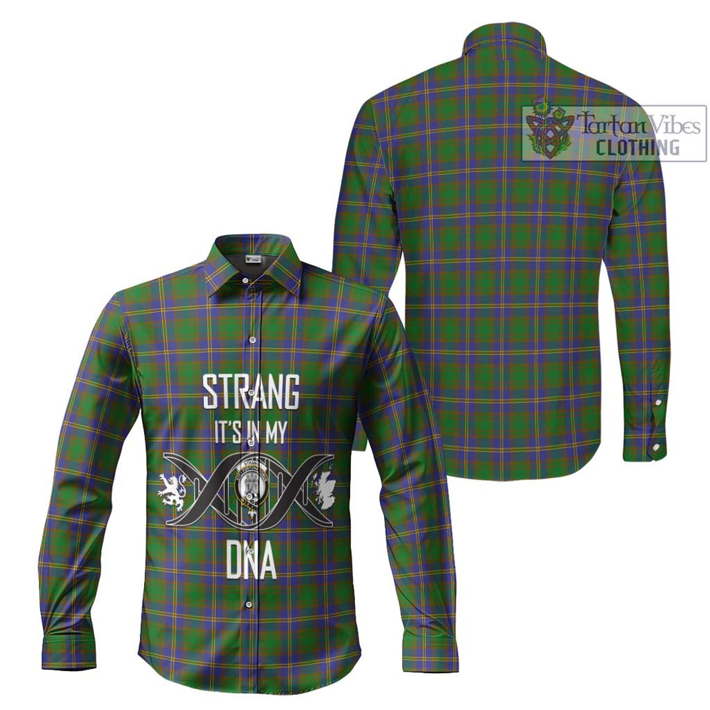 Strang of Balkaskie Tartan Long Sleeve Button Shirt with Family Crest DNA In Me Style Men's Shirt - Tartanvibesclothing Shop