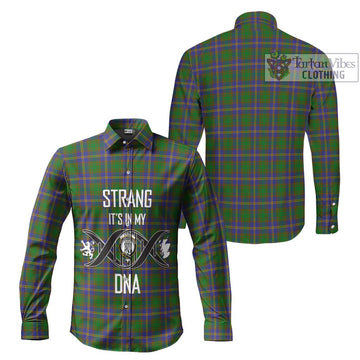 Strang of Balkaskie Tartan Long Sleeve Button Shirt with Family Crest DNA In Me Style Men's Shirt - Tartanvibesclothing Shop