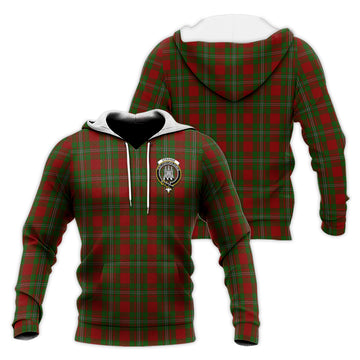 Strange Tartan Knitted Hoodie with Family Crest
