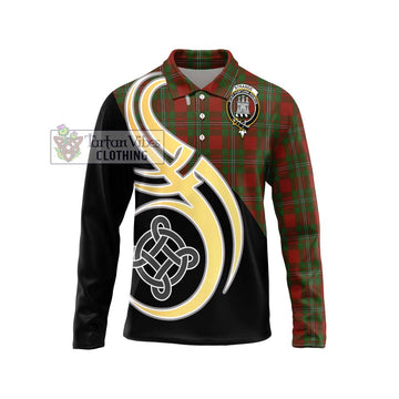 Strange (Strang) Tartan Long Sleeve Polo Shirt with Family Crest and Celtic Symbol Style Unisex - Tartan Vibes Clothing