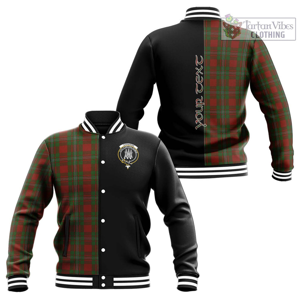 Strange (Strang) Tartan Baseball Jacket with Family Crest and Half Of Me Style Unisex - Tartanvibesclothing Shop