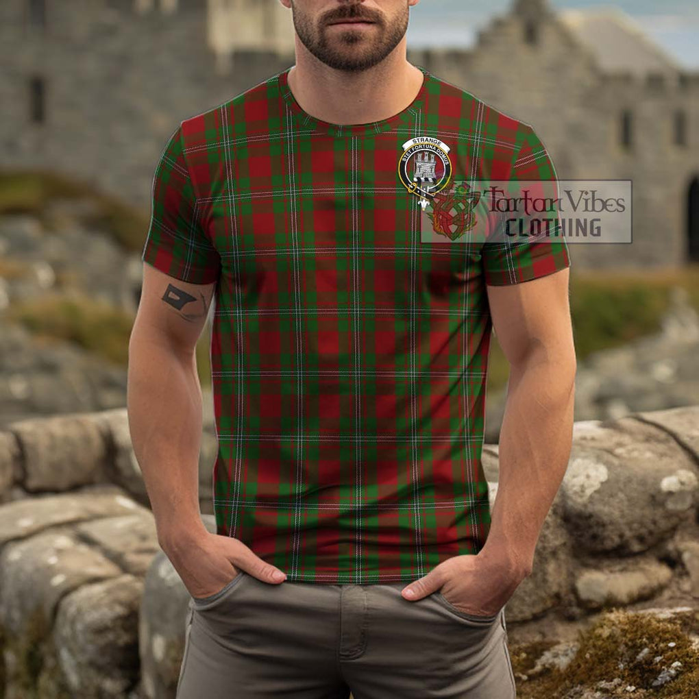 Strange (Strang) Tartan Cotton T-Shirt with Family Crest Men's Shirt - Tartanvibesclothing Shop