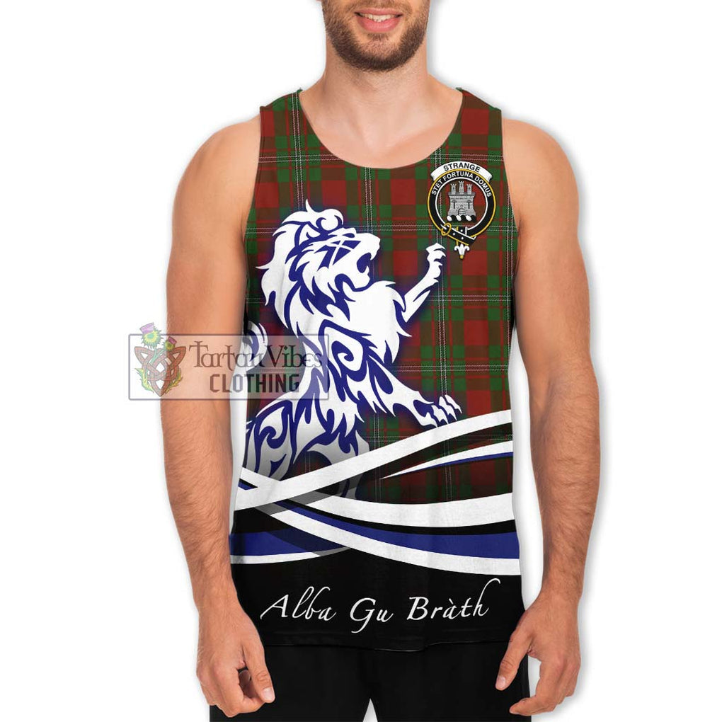 Strange (Strang) Tartan Men's Tank Top with Alba Gu Brath Regal Lion Emblem Men - Tartanvibesclothing Shop