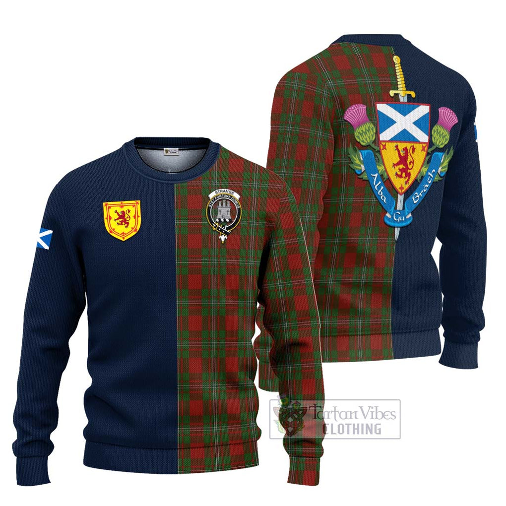 Tartan Vibes Clothing Strange Tartan Knitted Sweater with Scottish Lion Royal Arm Half Style