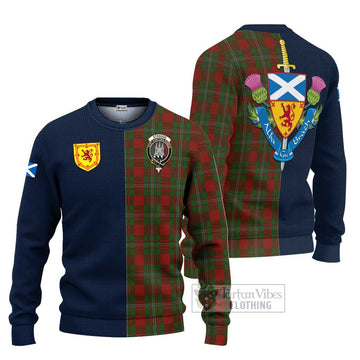 Tartan Vibes Clothing Strange Tartan Knitted Sweater with Scottish Lion Royal Arm Half Style