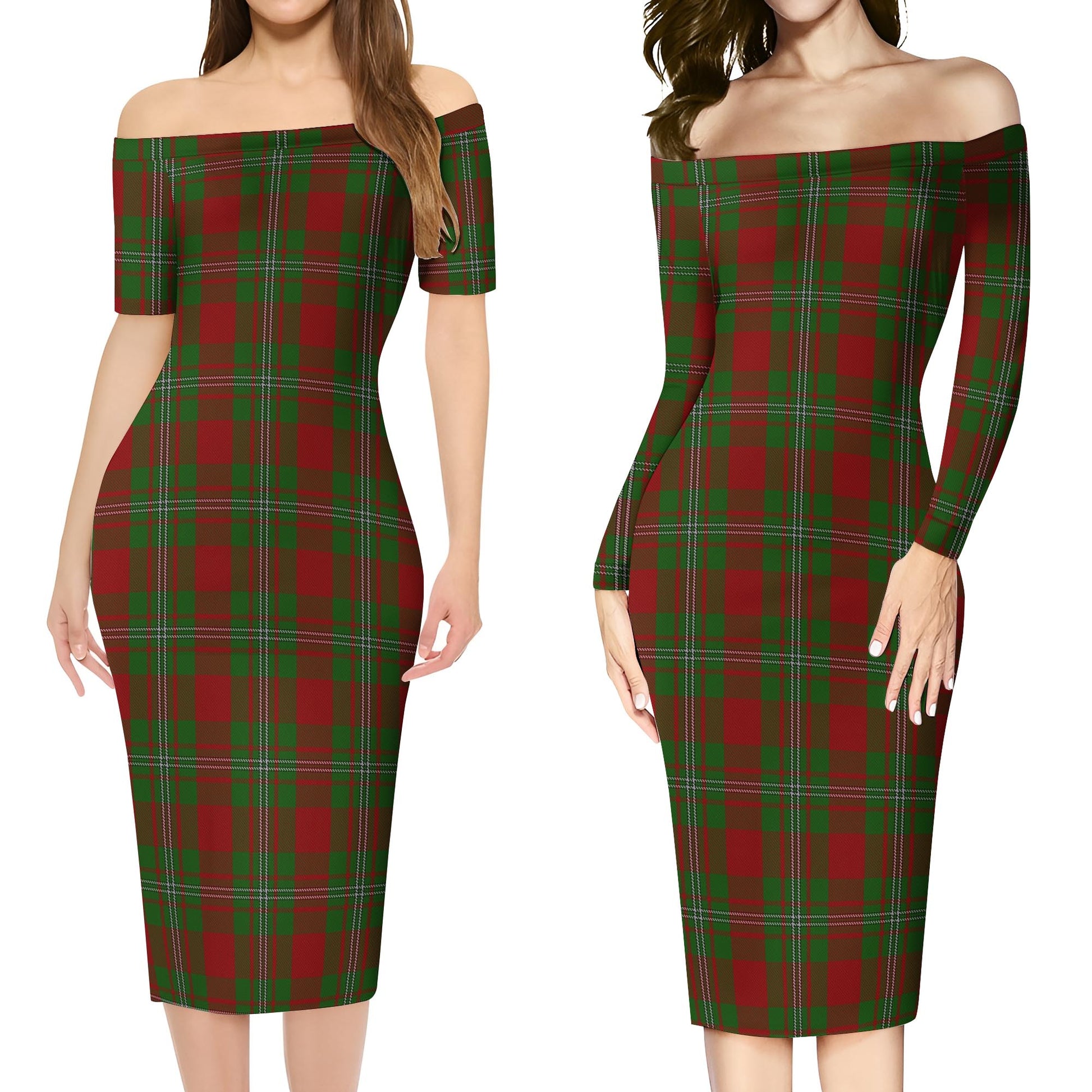 Strange Tartan Off Shoulder Lady Dress Women's Dress - Tartanvibesclothing