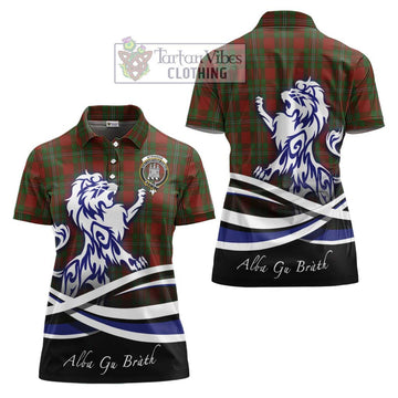 Strange (Strang) Tartan Women's Polo Shirt with Alba Gu Brath Regal Lion Emblem Women - Tartanvibesclothing Shop