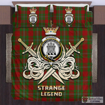 Strange Tartan Bedding Set with Clan Crest and the Golden Sword of Courageous Legacy