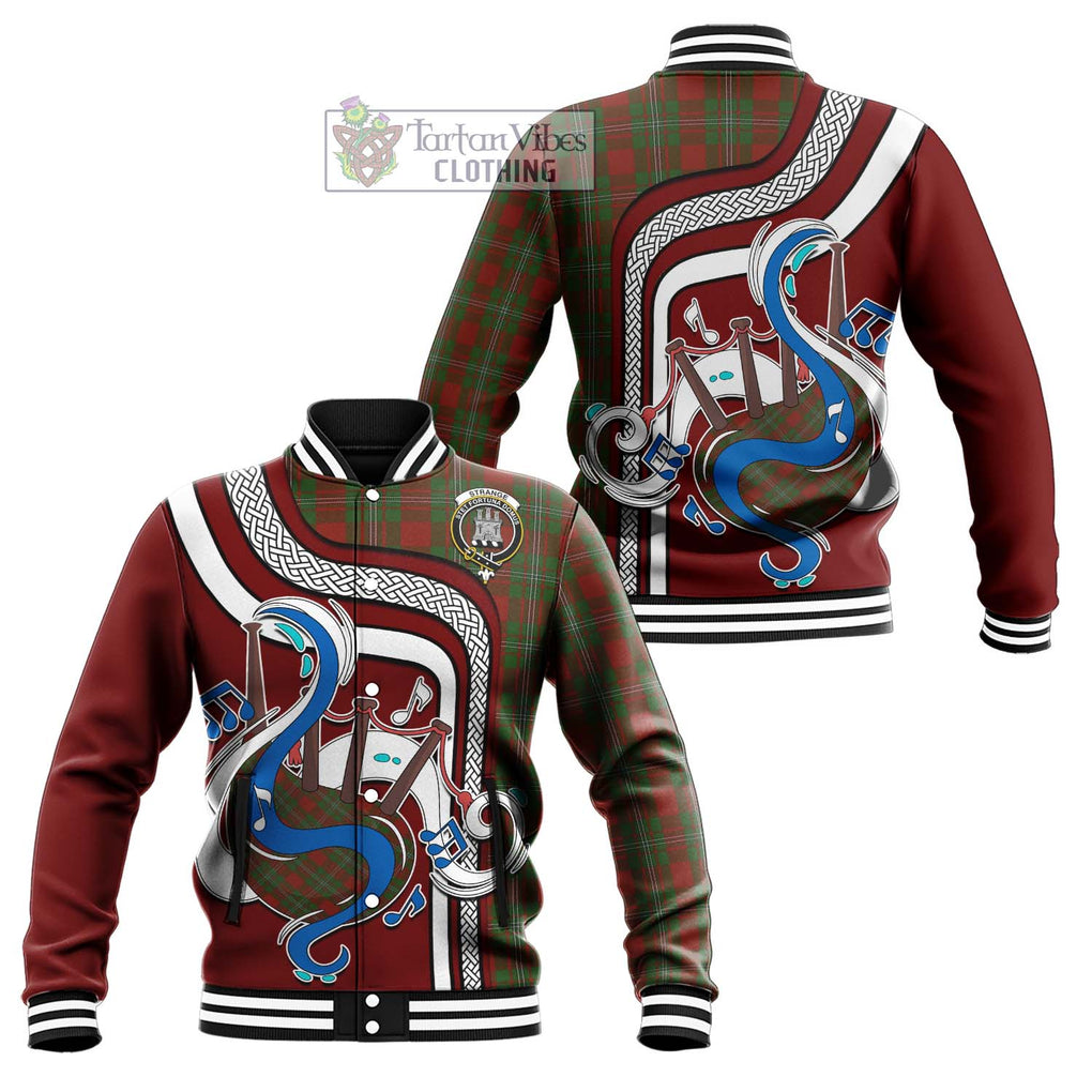Tartan Vibes Clothing Strange Tartan Baseball Jacket with Epic Bagpipe Style