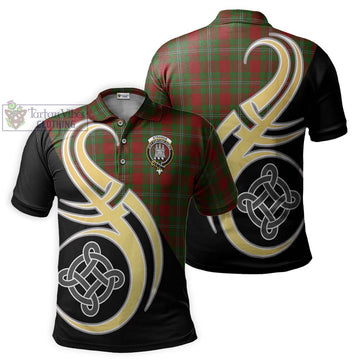 Strange (Strang) Tartan Polo Shirt with Family Crest and Celtic Symbol Style