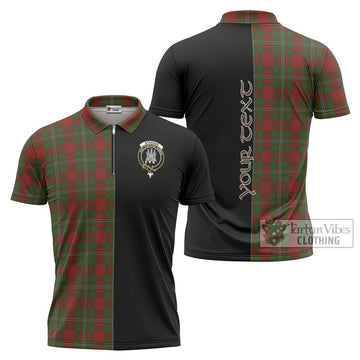 Strange (Strang) Tartan Zipper Polo Shirt with Family Crest and Half Of Me Style Unisex - Tartanvibesclothing Shop