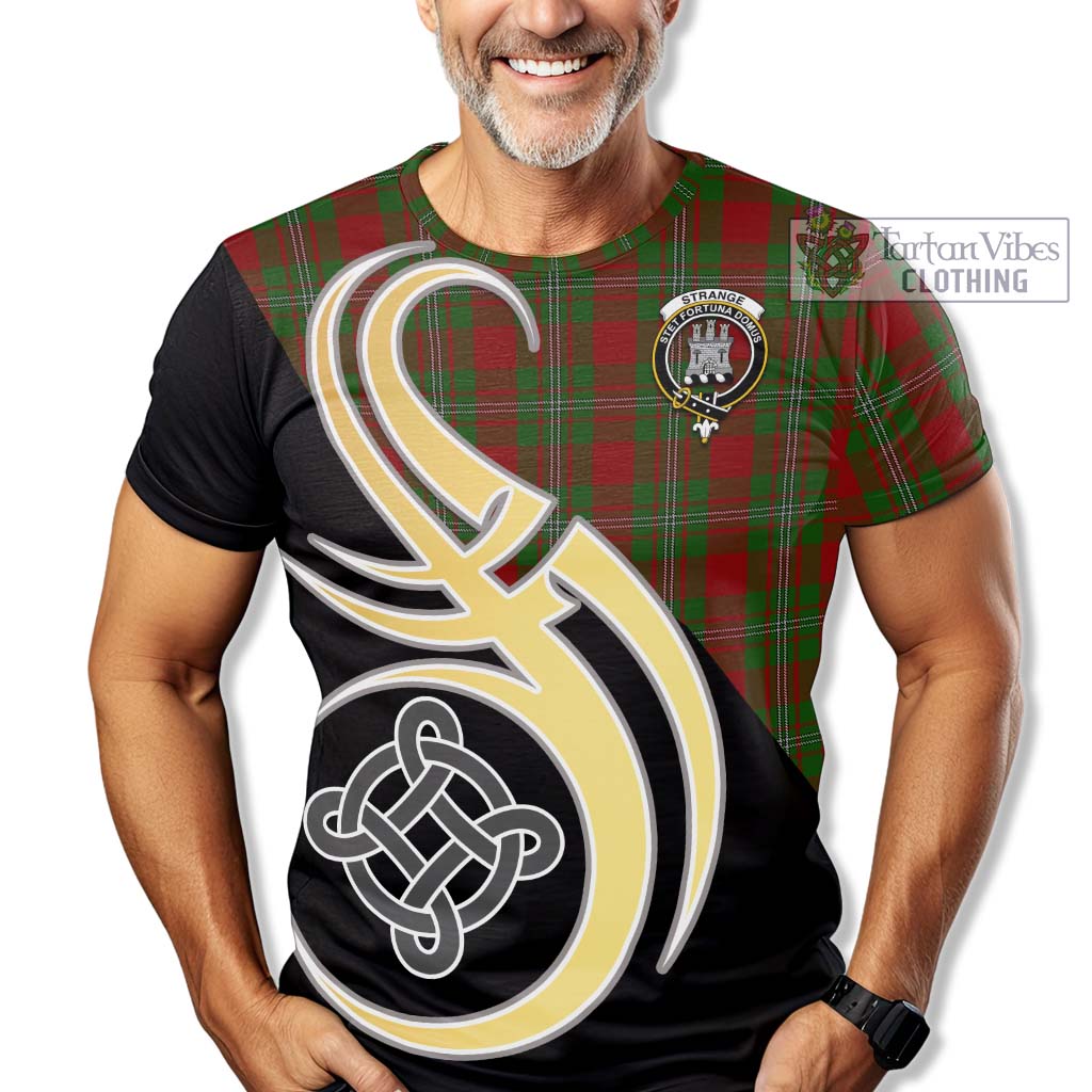 Tartan Vibes Clothing Strange Tartan T-Shirt with Family Crest and Celtic Symbol Style