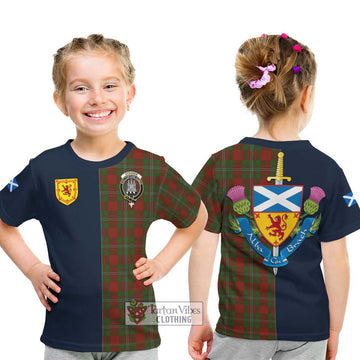 Tartan Vibes Clothing Strange Tartan Kid T-Shirt with Scottish Lion Royal Arm Half Style